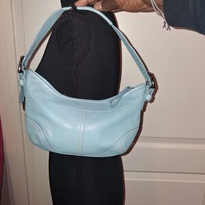 Coach Sky Blue Leather Shoulder Bag